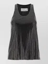 Giuseppe Di Morabito Metallic Sleeveless Tank Top With Scoop Neck In Black