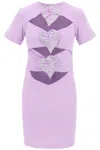Giuseppe Di Morabito Mini Cut-out Dress With Applied Heart Details In Purple