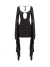 Giuseppe Di Morabito Cut Out Draped Sleeves Mini Dress In Black