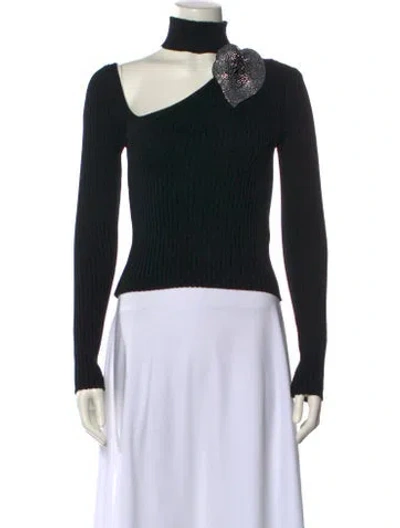 Pre-owned Giuseppe Di Morabito Mock Neck Long Sleeve Sweatshirt In Black