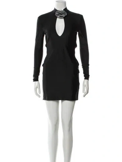Pre-owned Giuseppe Di Morabito Mock Neck Mini Dress In Black