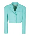 Giuseppe Di Morabito Blue Zircon Single-breasted Crop Jacket In Blue