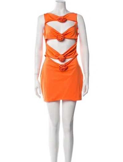 Pre-owned Giuseppe Di Morabito Nylon Mini Dress In Orange