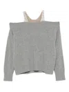 Giuseppe Di Morabito Off-shoulder Ribbed Sweater In Gray