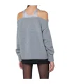 Giuseppe Di Morabito Cold Shoulder Sweater Featuring Crystal Embellishments In Gray