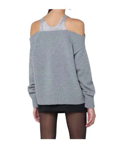 GIUSEPPE DI MORABITO OFF-SHOULDER RIBBED SWEATER