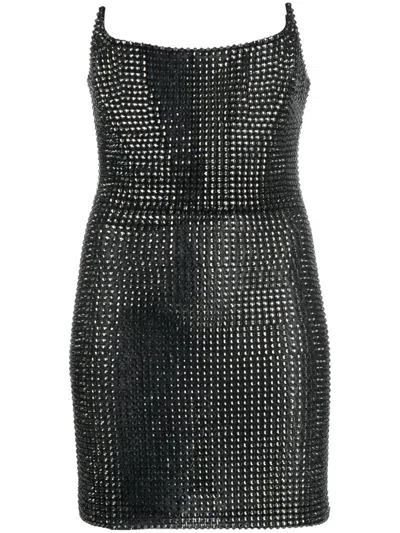 Giuseppe Di Morabito Off-shoulder Stud-embellished Minidress In Black