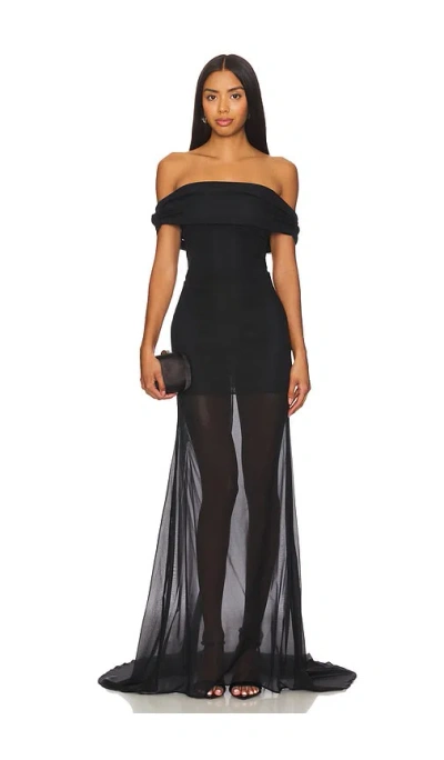 Giuseppe Di Morabito Off The Shoulder Dress With Train In 블랙