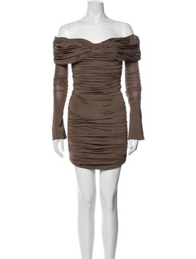 Pre-owned Giuseppe Di Morabito Off-the-shoulder Mini Dress W/ Tags In Neutrals