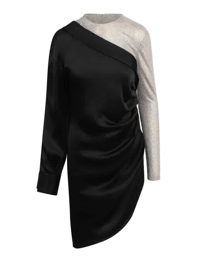Giuseppe Di Morabito One-shoulder Mini Dress With Crystal Top In Black