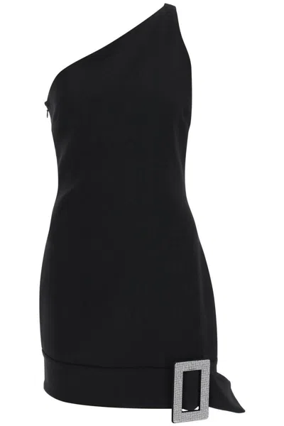 Giuseppe Di Morabito One-shoulder Mini Dress With Rhin In Black