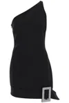 Giuseppe Di Morabito One-shoulder Mini Dress With Rhin In Nero