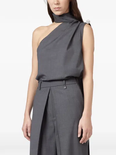 Giuseppe Di Morabito One-shoulder Crystal-embellished Top In Black