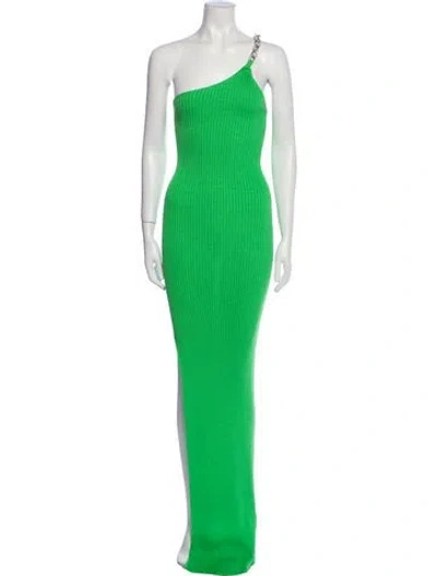 Pre-owned Giuseppe Di Morabito One-shoulder Long Dress In Green