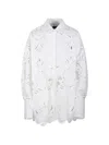 Giuseppe Di Morabito Broderie Anglaise Oversize Shirt In White