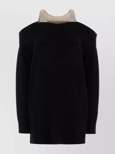 GIUSEPPE DI MORABITO OVERSIZED KNIT SWEATER OFF-THE-SHOULDER STYLE