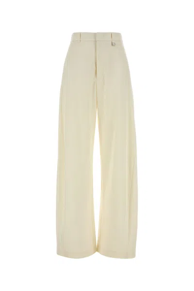 Giuseppe Di Morabito Wool Palazzo Trousers Wide Leg Belt Loops In Neutral