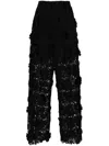 Giuseppe Di Morabito Floral Lace-embroidered Trousers In Black  