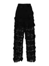 Giuseppe Di Morabito Floral Lace-embroidered Trousers In Black