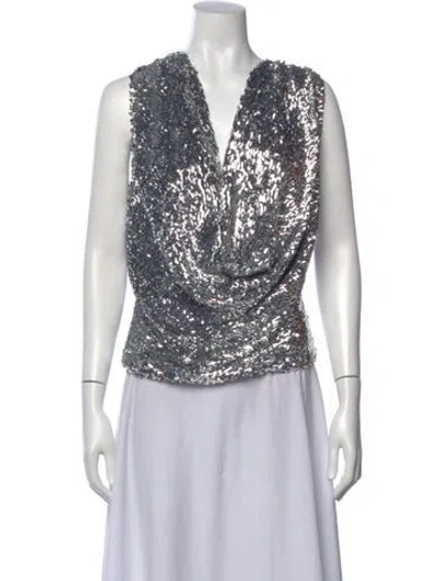 Pre-owned Giuseppe Di Morabito Patterned Cowl Neck Top In Multi