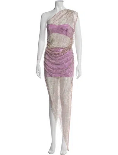 Pre-owned Giuseppe Di Morabito Patterned Long Dress In Purple