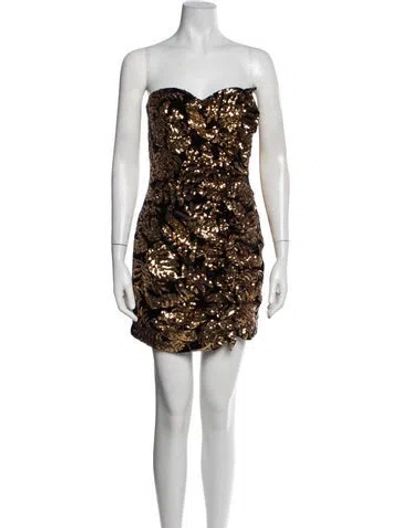 Pre-owned Giuseppe Di Morabito Patterned Mini Dress In Brown