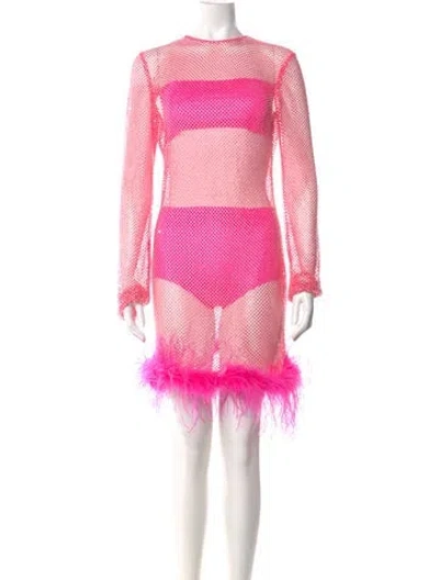 Pre-owned Giuseppe Di Morabito Patterned Mini Dress In Pink