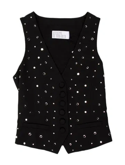 Pre-owned Giuseppe Di Morabito Patterned Open Front Top W/ Tags In Black
