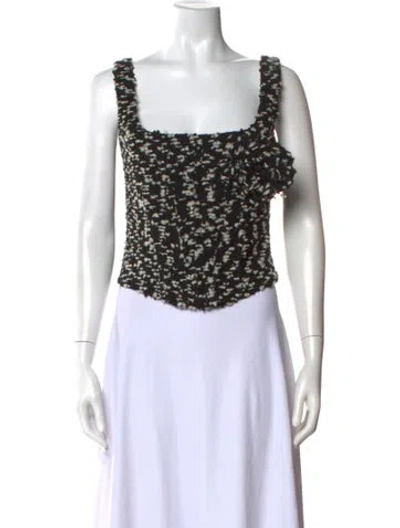 Pre-owned Giuseppe Di Morabito Patterned Square Neckline Top In Black