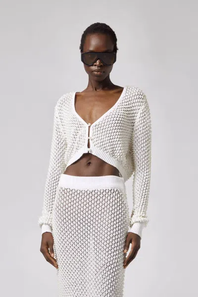 Giuseppe Di Morabito Pearl V-neck Cardigan In White