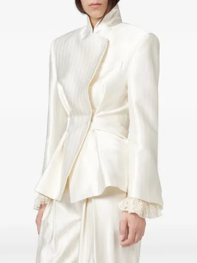Giuseppe Di Morabito Pinstripe Jacket In White