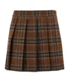Giuseppe Di Morabito Tartan Skirt With Pleats And Embellishments In Brown