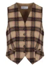 Giuseppe Di Morabito Plaid Waistcoat In Brown