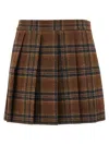Giuseppe Di Morabito Tartan Skirt With Pleats And Embellishments In Brown