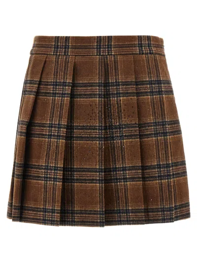 GIUSEPPE DI MORABITO PLEATED TARTAN SKIRT