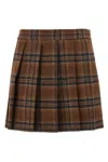 Giuseppe Di Morabito Tartan Skirt With Pleats And Embellishments In Brown