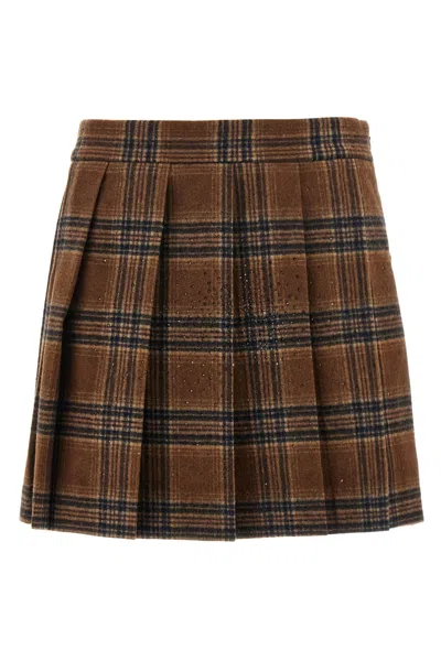 GIUSEPPE DI MORABITO PLEATED TARTAN SKIRT