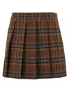 Giuseppe Di Morabito Tartan Skirt With Pleats And Embellishments In Brown