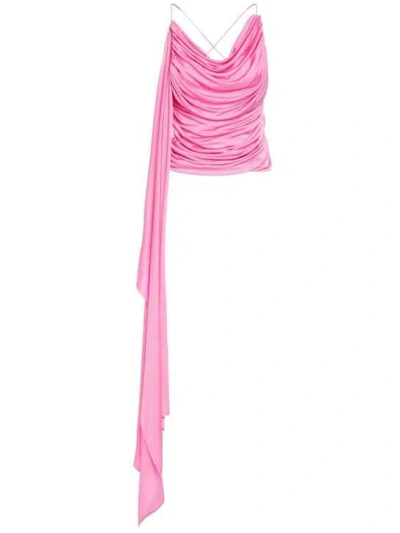 Giuseppe Di Morabito Draped Viscose Jersey Top In Pink