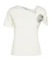 Giuseppe Di Morabito Embellished Cotton Blend Top W/ Rose