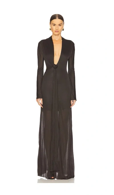 Giuseppe Di Morabito Plunging Maxi Dress In 棕色