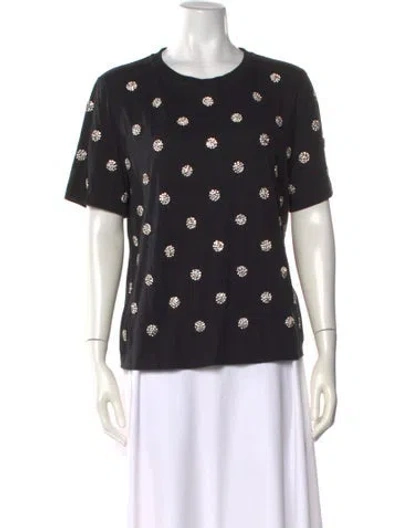 Pre-owned Giuseppe Di Morabito Polka Dot Print Crew Neck T-shirt In Black