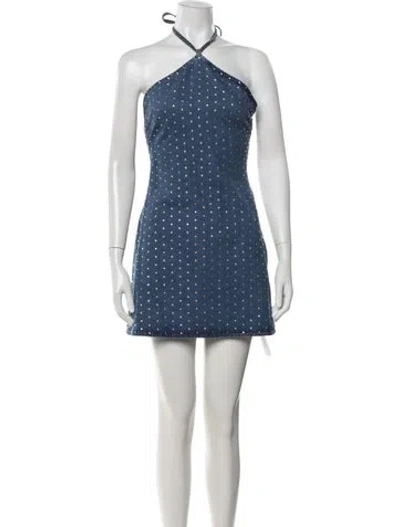Pre-owned Giuseppe Di Morabito Polka Dot Print Mini Dress In Blue