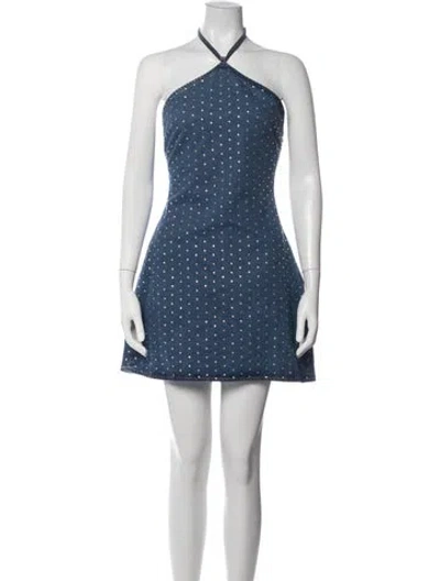 Pre-owned Giuseppe Di Morabito Polka Dot Print Mini Dress In Blue