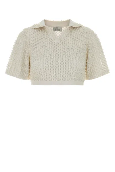 Giuseppe Di Morabito White Crochet Polo Shirt In Neutral