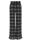 Giuseppe Di Morabito Textured Trousers With Frayed Hem And Elastic Waistband In Black