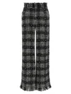 Giuseppe Di Morabito Textured Trousers With Frayed Hem And Elastic Waistband In Gray