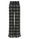 Giuseppe Di Morabito Textured Trousers With Frayed Hem And Elastic Waistband In Multi