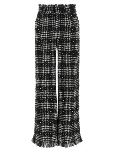 GIUSEPPE DI MORABITO PRINCE OF WALES PANTS WHITE/BLACK