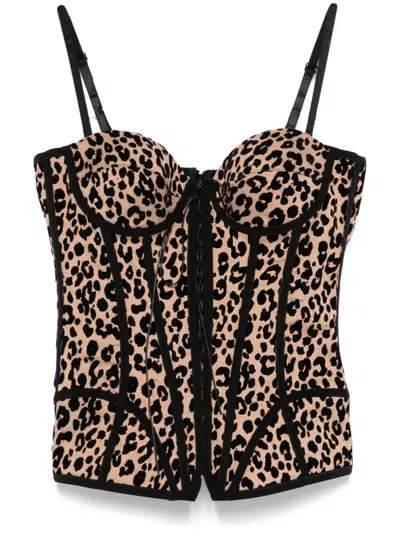 Giuseppe Di Morabito Printed Corset Top In Nude